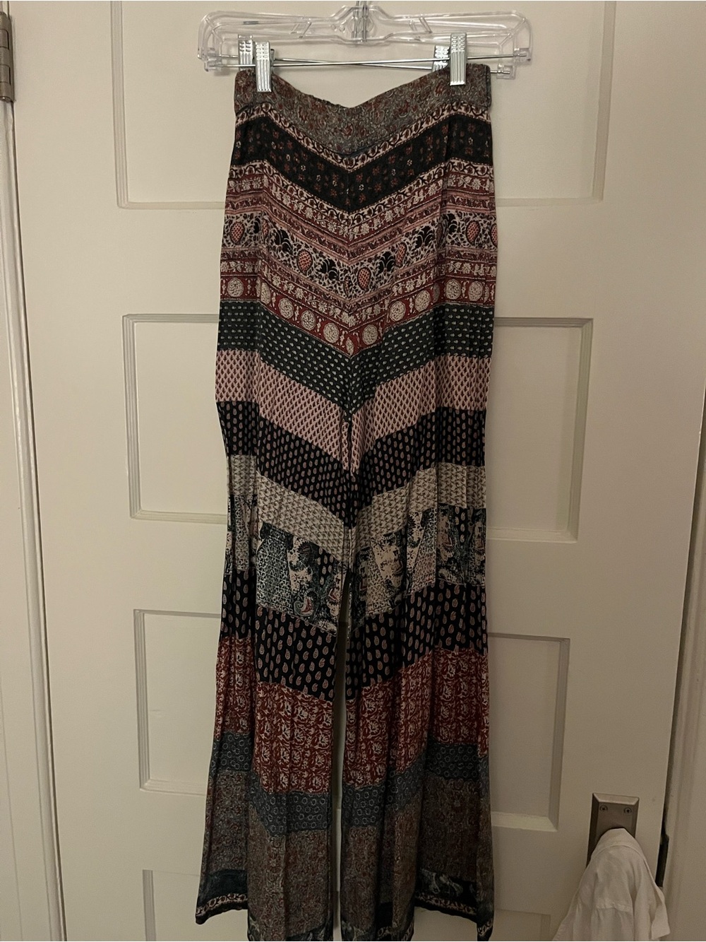 Bohemian Chevron Print Wide-Leg Pants